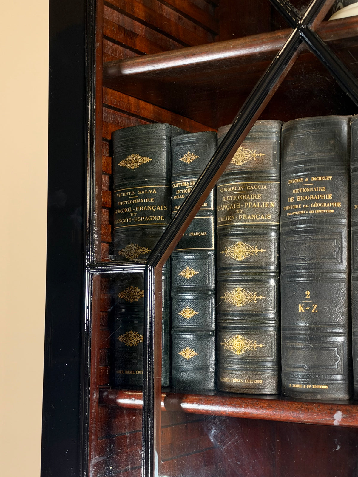 English bookcase black, c. 1880