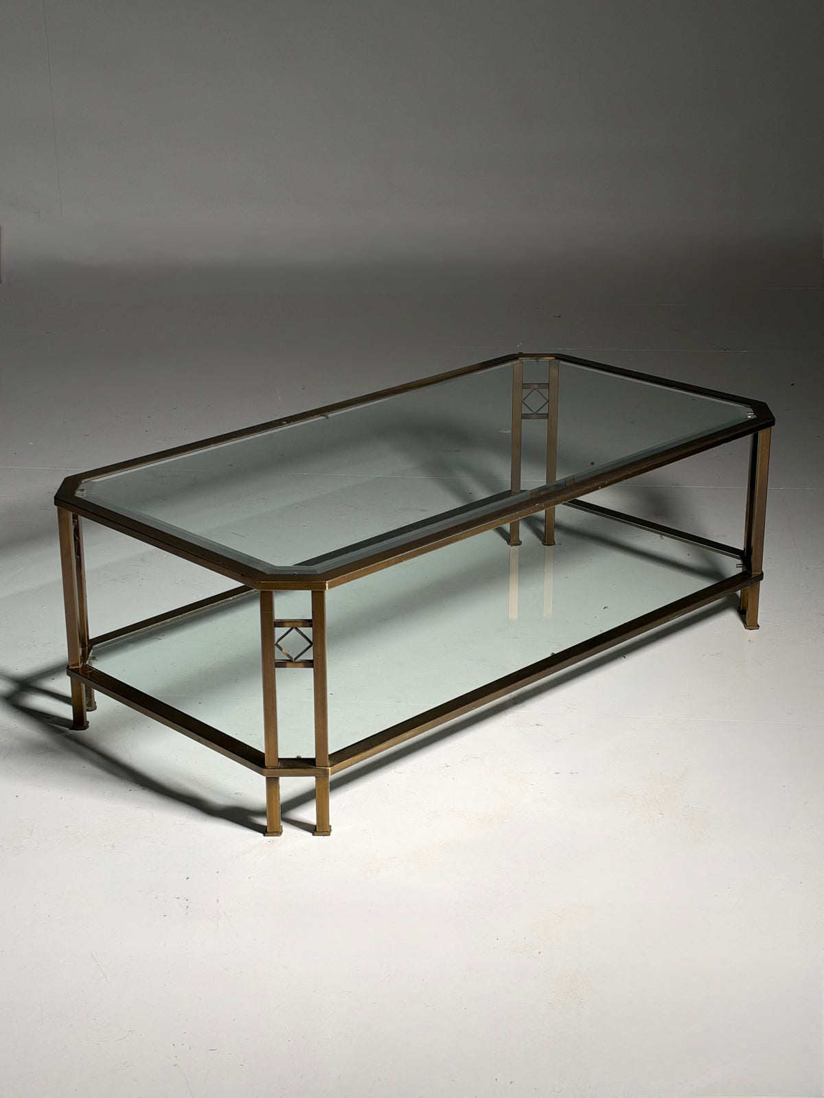 Metal and glass coffee table