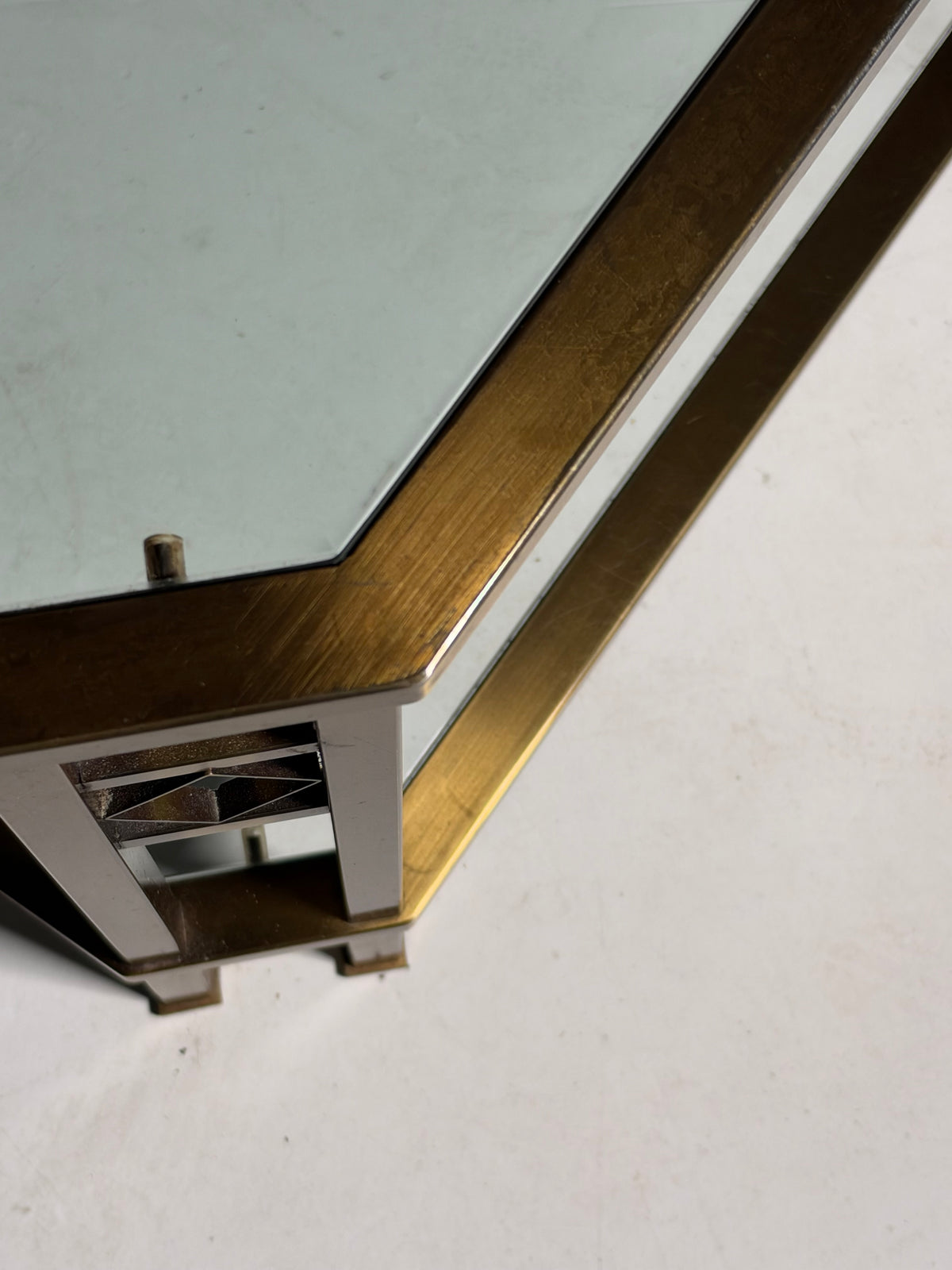 Metal and glass coffee table