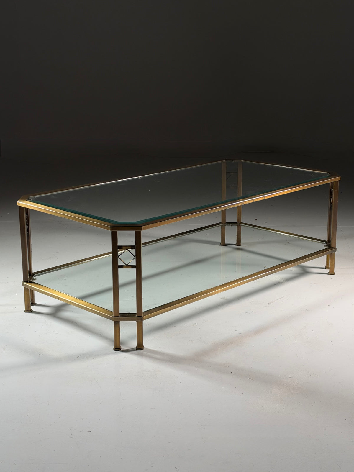 Metal and glass coffee table