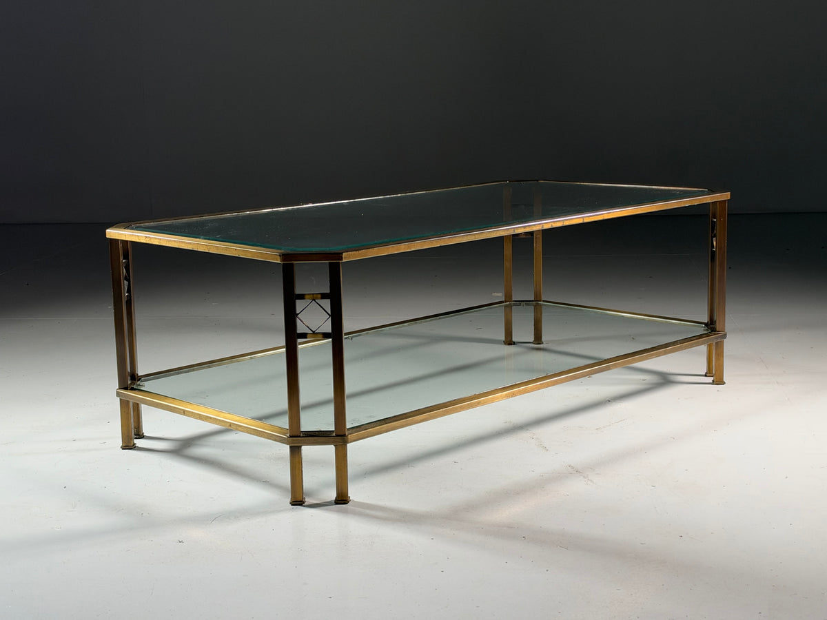 Metal and glass coffee table