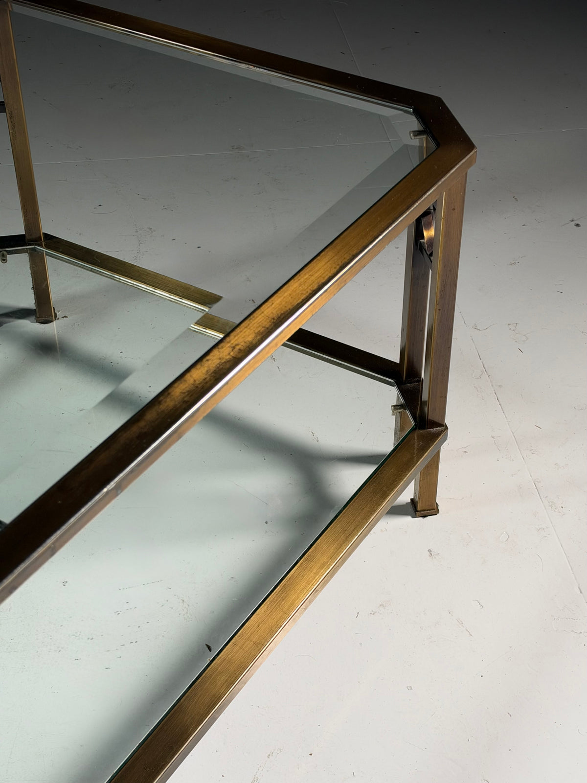 Metal and glass coffee table