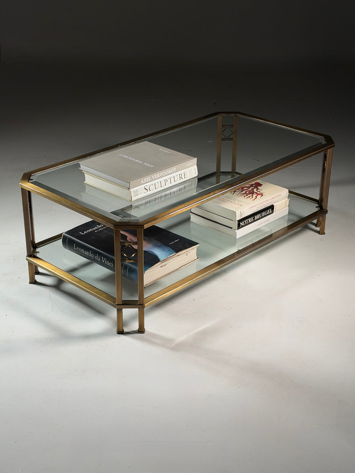 Metal and glass coffee table