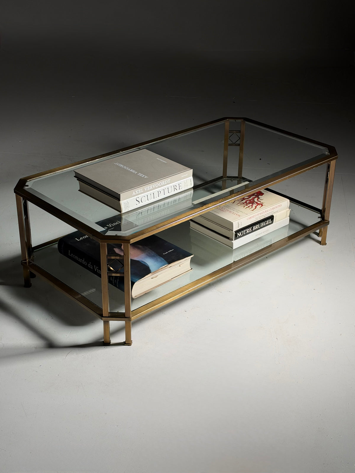 Metal and glass coffee table