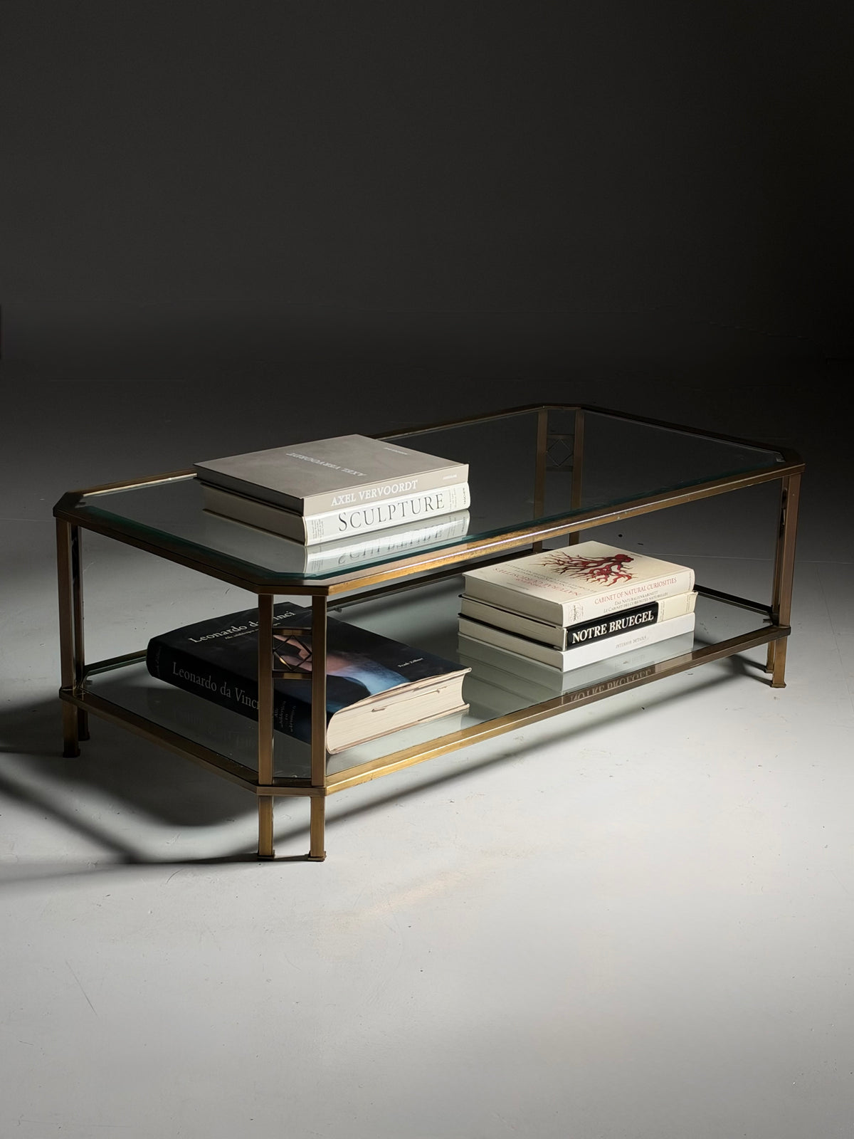 Metal and glass coffee table
