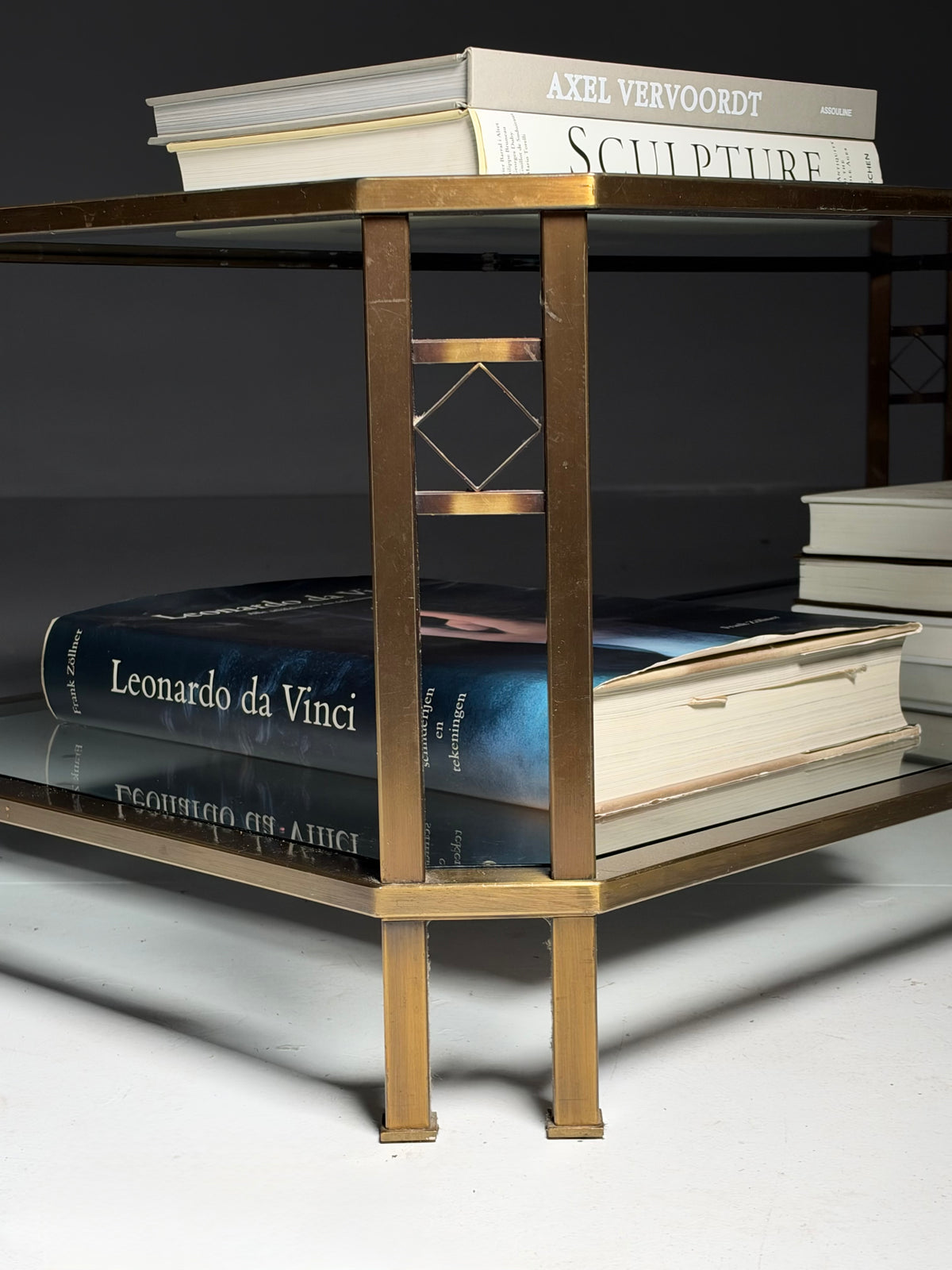 Metal and glass coffee table