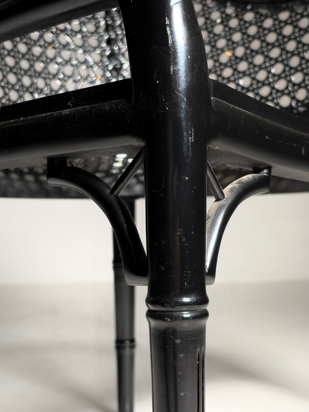 Set of 6 black faux bamboo chairs