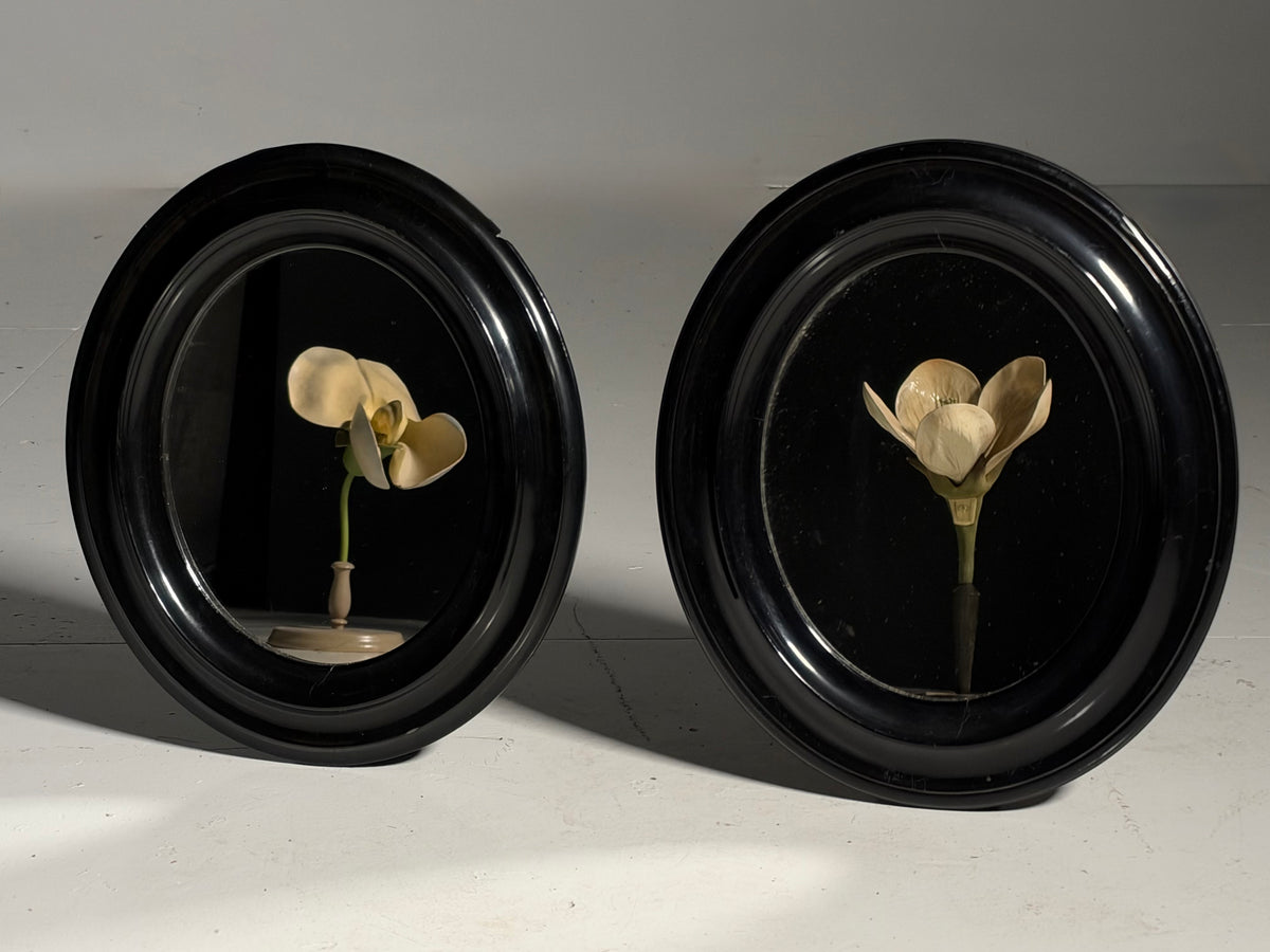 Pair of oval mirrors, 19th century
