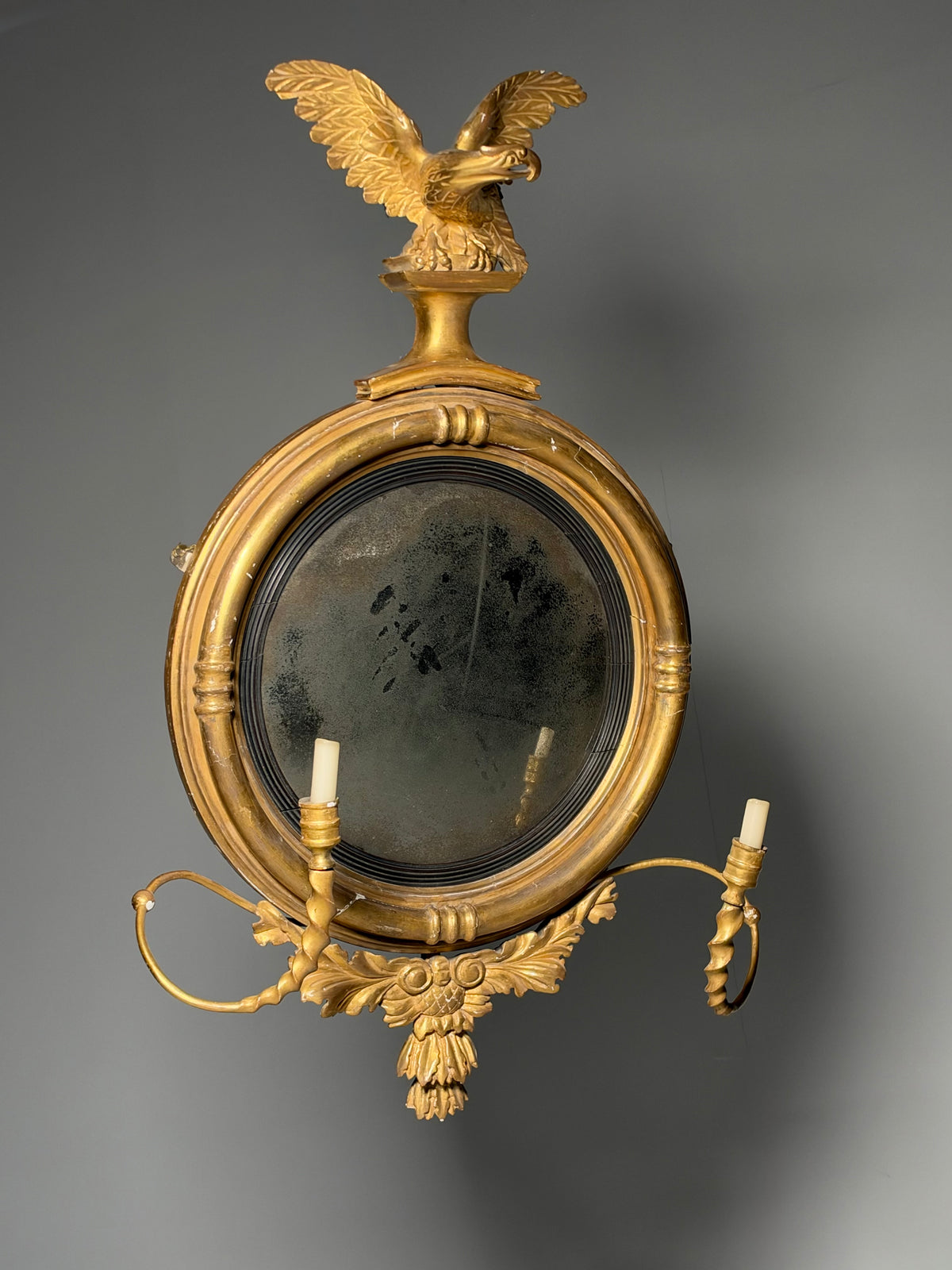 English Regency convex mirror, 1820