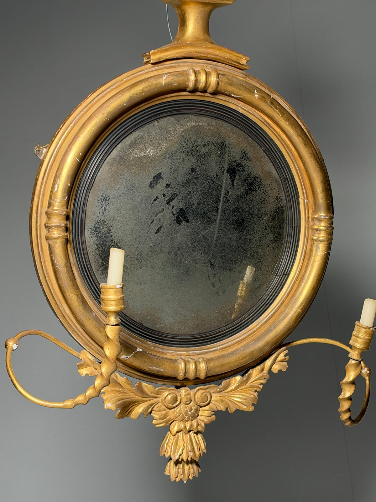English Regency convex mirror, 1820
