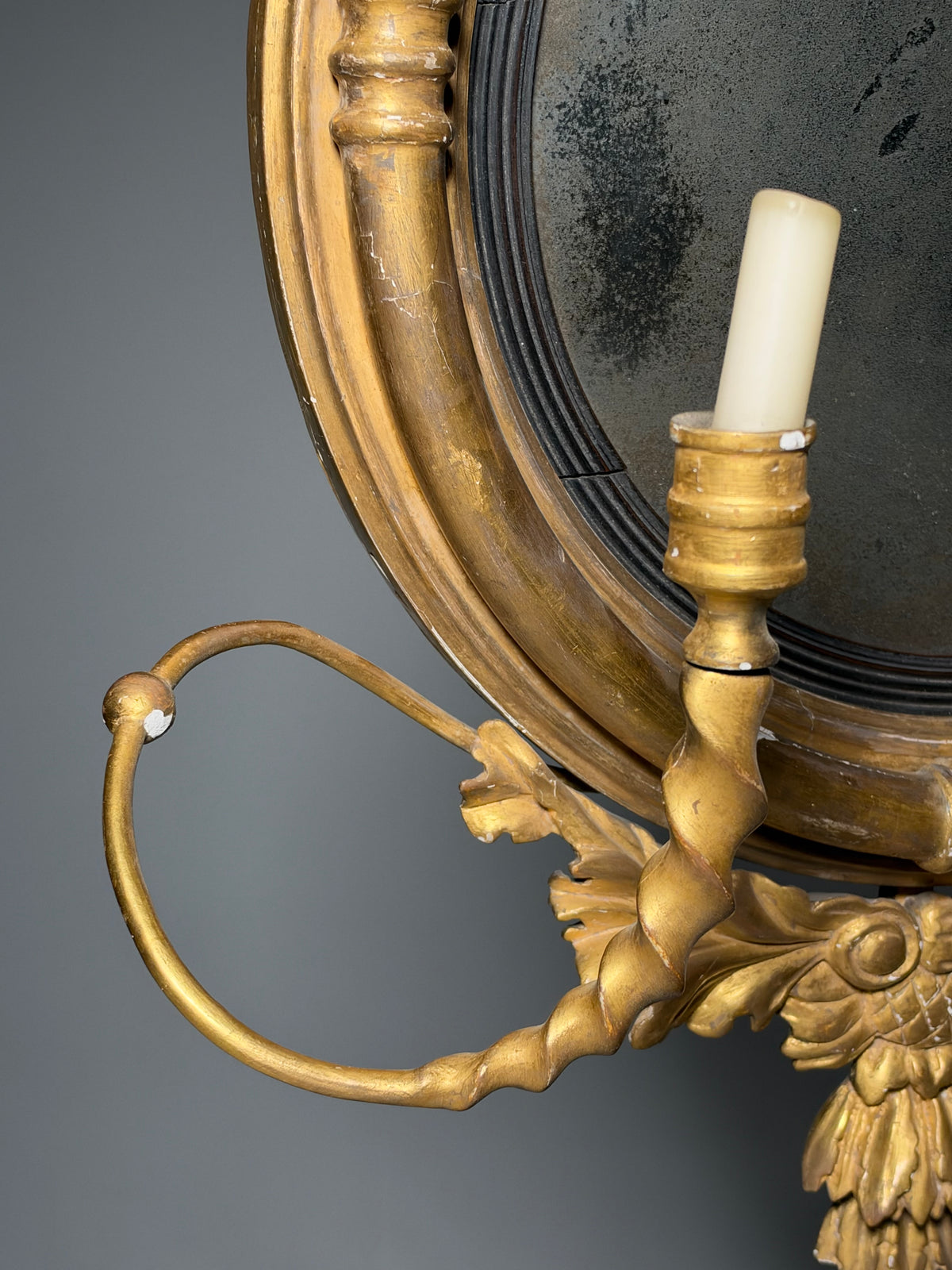 English Regency convex mirror, 1820