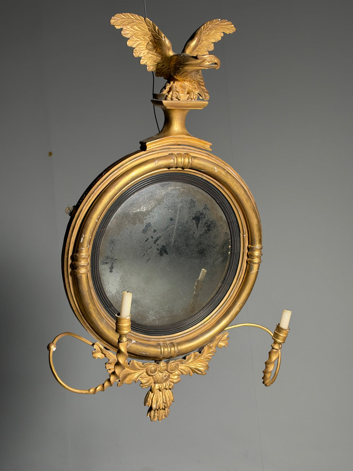 English Regency convex mirror, 1820