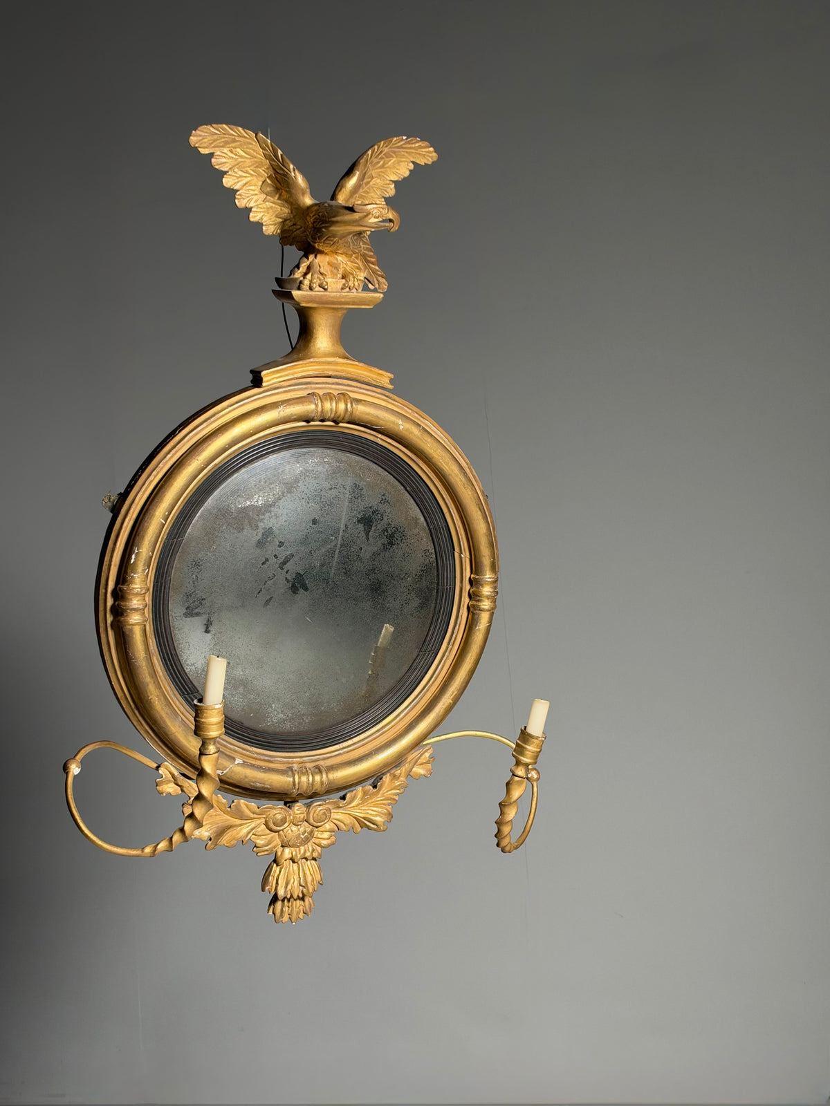 English Regency convex mirror, 1820