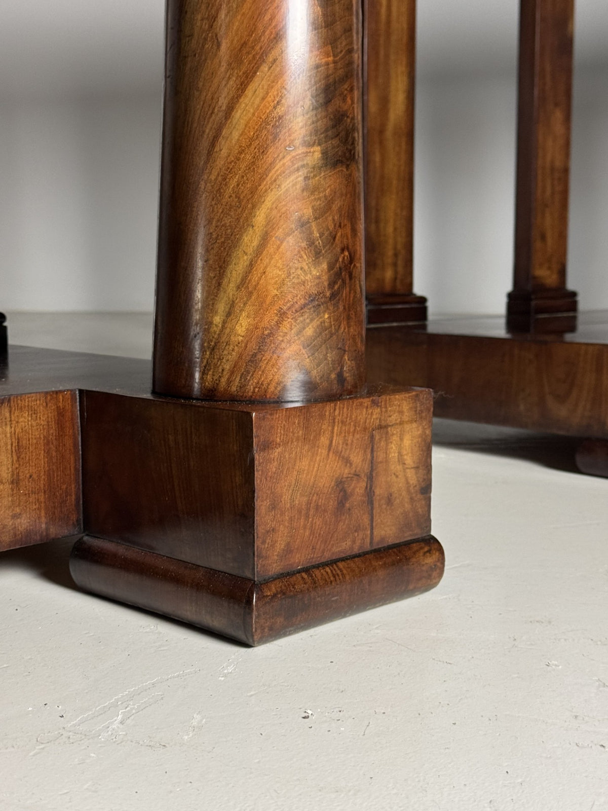 Pair of Late Empire Mahogany Console Tables with Carrara Marble, c. 1840, photo 11